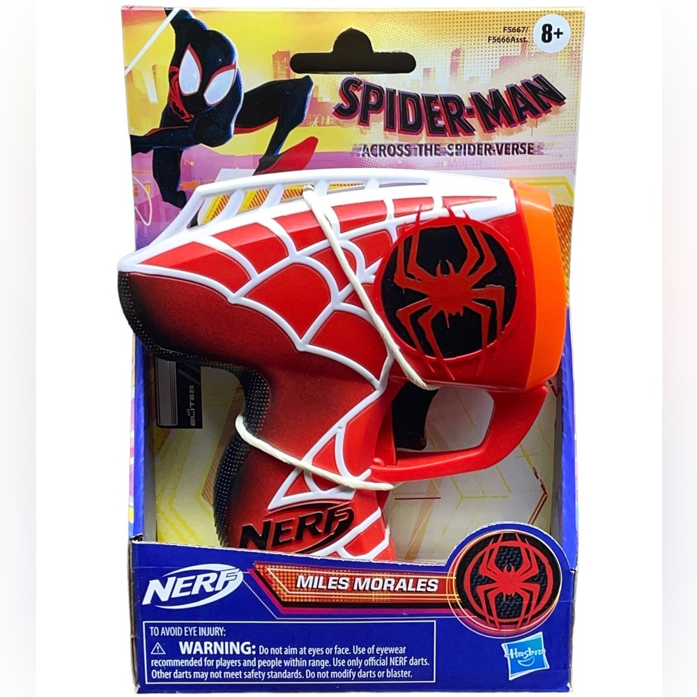 NERF Spider-Man Across The Spider-Verse Miles Morales Micro Shot Blaster 2 Darts